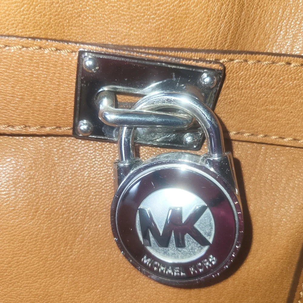 Michael Kors Leather Satchel with Silver Hardware